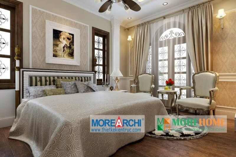 Thiết kế nội thất phòng ngủ biệt thự sang trọng, đẳng cấp